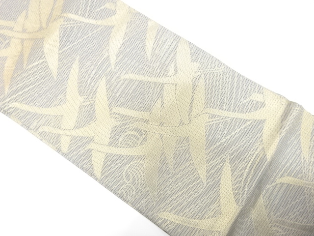 紗　群鶴模様織り出し　名古屋帯